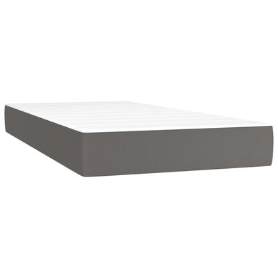 vidaXL Pocket Spring Bed Mattress Grey 90x190x20 cm Faux Leather