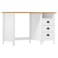 vidaXL Desk Hill with 3 Drawers 120x50x74 cm Solid Pine Wood