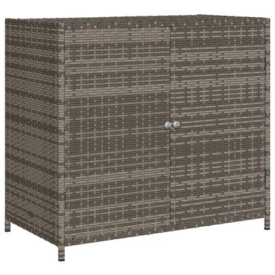 vidaXL Garden Storage Cabinet Grey 83x45x76 cm Poly Rattan