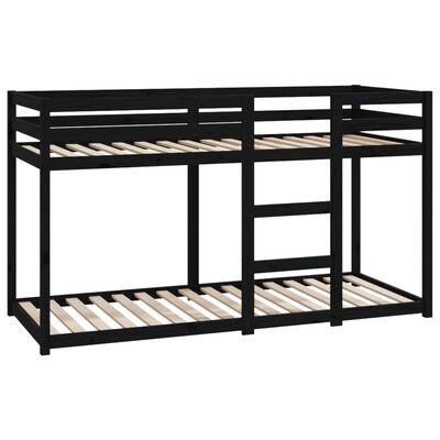 vidaXL Bunk Bed without Mattress Black 75x190 cm Small Single Solid Wood Pine