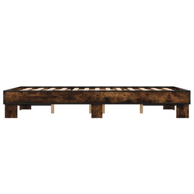 vidaXL Bed Frame without Mattress Smoked Oak 140x200 cm