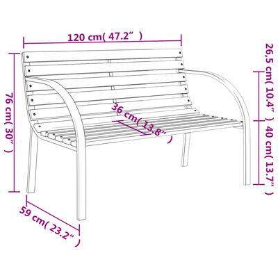 vidaXL Garden Bench 120 cm Grey Wood