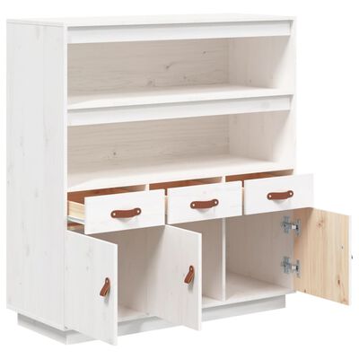 vidaXL Highboard White 100x40x108.5 cm Solid Wood Pine