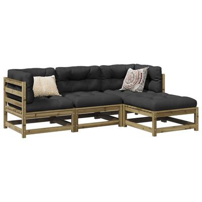 vidaXL 4 Piece Garden Sofa Set Impregnated Wood Pine