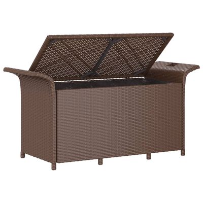 vidaXL Garden Bench with Cushion Brown 116x46x57 cm Poly Rattan