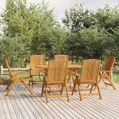 vidaXL Reclining Garden Chairs 6 pcs Solid Wood Teak