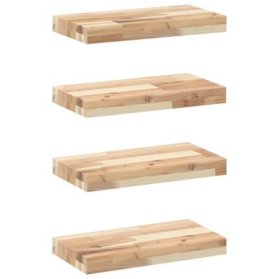 vidaXL Floating Shelves 4 pcs 40x20x4 cm Untreated Solid Wood Acacia