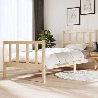 vidaXL Bed Frame without Mattress Solid Wood 90x200 cm (810067+814124)