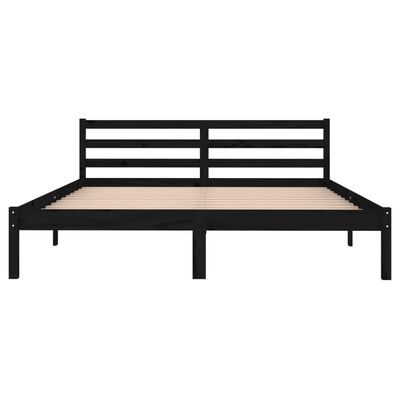 vidaXL Bed Frame without Mattress Solid Wood Pine 160x200 cm Black