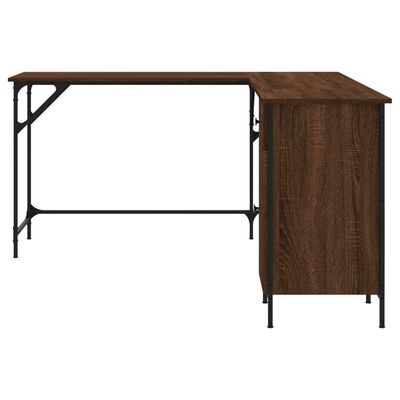 vidaXL Desk Brown Oak 141x141x75 cm Engineered Wood