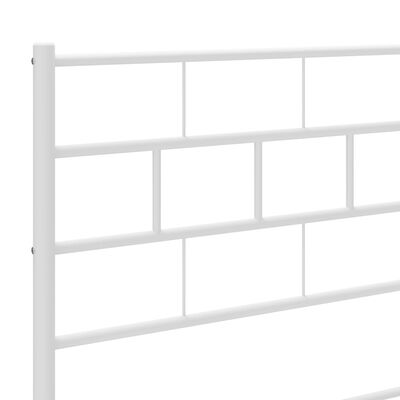 vidaXL Metal Bed Frame without Mattress with Headboard White 100x190 cm