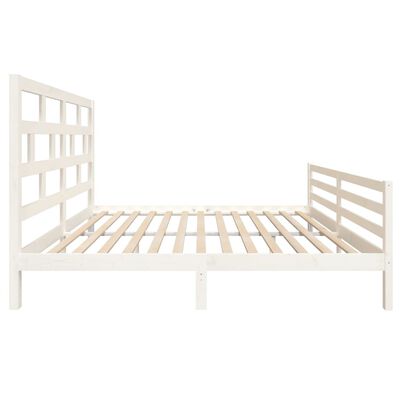 vidaXL Bed Frame without Mattress White Solid Wood Super King Size