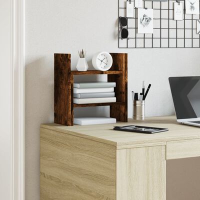 vidaXL Desk Organiser Smoked Oak 34.5x15.5x35.5 cm Engineered wood