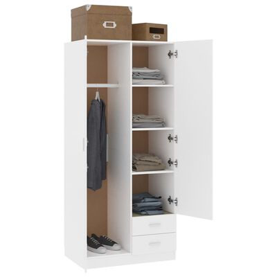 vidaXL Wardrobe White 80x52x180 cm Engineered Wood