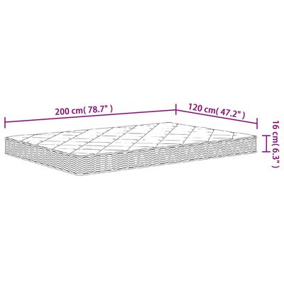 vidaXL Foam Mattress Medium Soft 120x200 cm