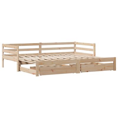 vidaXL Daybed with Trundle and Drawers without Mattress 80x200 cm