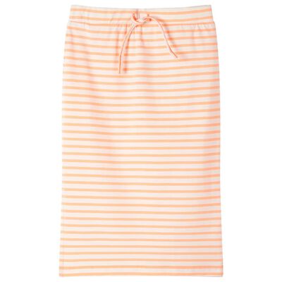 Kids' Straight Skirt with Stripes Fluorescent Orange 128
