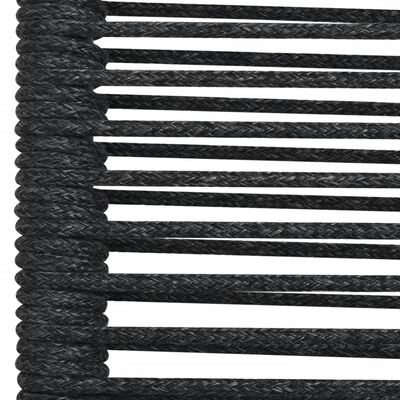 vidaXL 7 Piece Garden Dining Set Black Cotton Rope and Steel