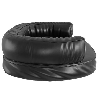 vidaXL Ergonomic Foam Dog Bed Black 75x53 cm Faux Leather