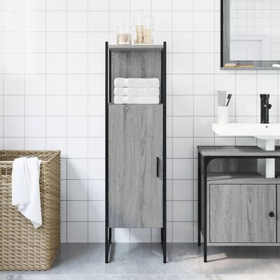 vidaXL Bathroom Cabinet Grey Sonoma 33x33x120.5 cm Engineered Wood