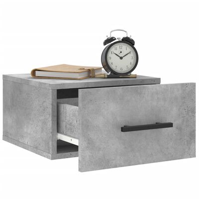 vidaXL Wall-mounted Bedside Cabinet Concrete Grey 35x35x20 cm