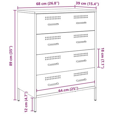 vidaXL Sideboard Anthracite 68x39x89 cm Steel