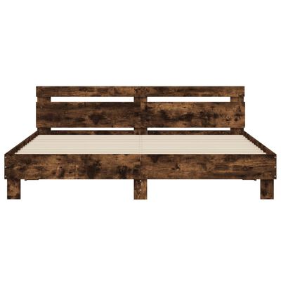 vidaXL Bed Frame without Mattress Smoked Oak 160x200 cm