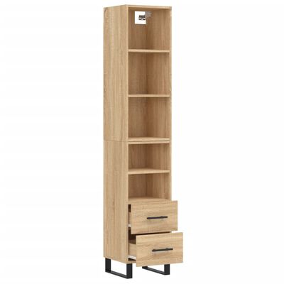 vidaXL Highboard Sonoma Oak 34.5x34x180 cm Engineered Wood