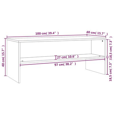 vidaXL TV Cabinet Grey Sonoma 100x40x40 cm Engineered Wood