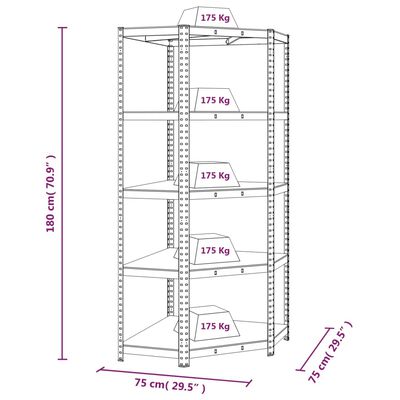 vidaXL 5-Layer Shelves 4 pcs Blue Steel&Engineered Wood