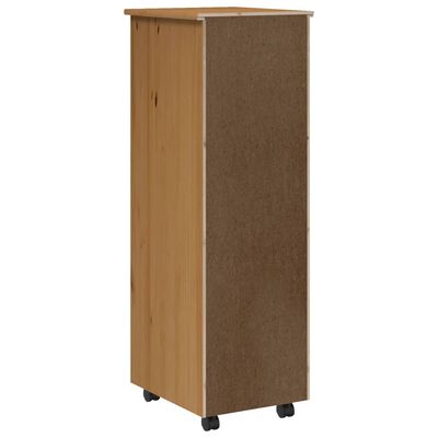 vidaXL Rolling Cabinet with Drawers MOSS Honey Brown Solid Wood Pine