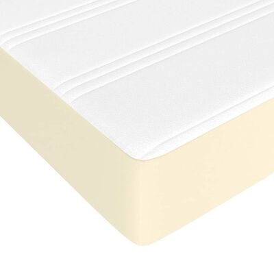 vidaXL Pocket Spring Bed Mattress Cream 140x200x20 cm Faux Leather