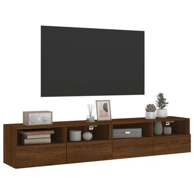 vidaXL TV Wall Cabinets 2 pcs Brown Oak 80x30x30 cm Engineered Wood