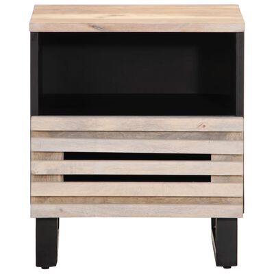 vidaXL Bedside Cabinet 40x33x46 cm Solid Wood Bleached Mango