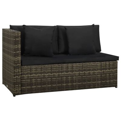 vidaXL 8 Piece Garden Lounge Set with Cushions Poly Rattan Grey