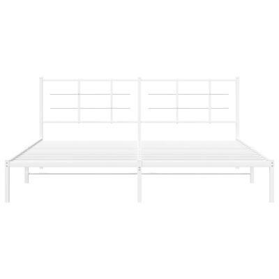 vidaXL Metal Bed Frame without Mattress with Headboard White 193x203 cm