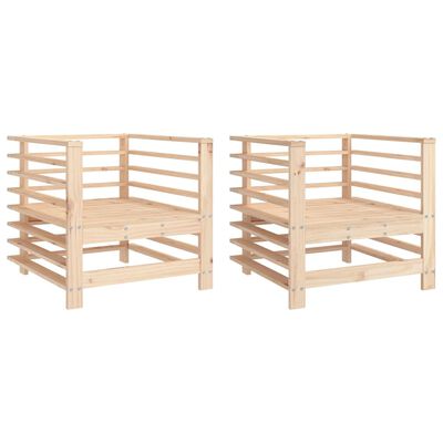 vidaXL Garden Chairs 2 pcs Solid Wood Pine