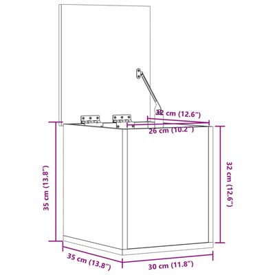 vidaXL Storage Box Concrete Grey 30x35x35 cm Engineered Wood