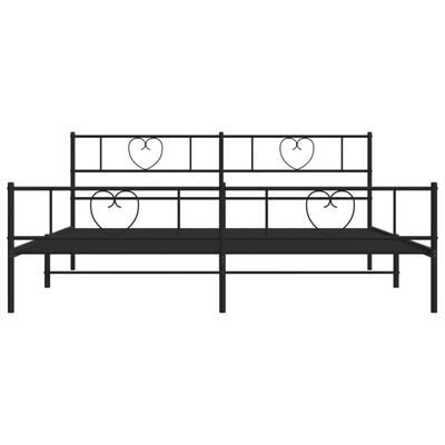 vidaXL Metal Bed Frame without Mattress with Footboard Black 200x200 cm