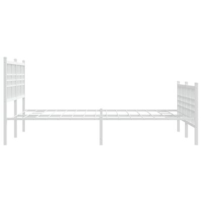 vidaXL Metal Bed Frame without Mattress with Footboard White 140x200 cm