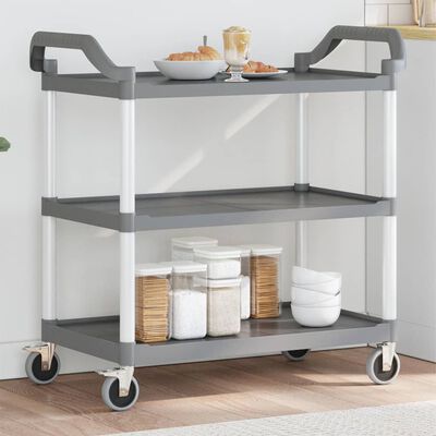 vidaXL 3-Tier Trolley Grey 99x50x96 cm Aluminium