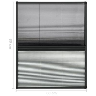 vidaXL Plisse Insect Screen for Windows Aluminium 60x80 cm with Shade