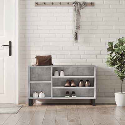 vidaXL Shoe Cabinet Concrete Grey 102x36x60 cm Engineered Wood