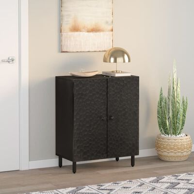 vidaXL Side Cabinet Black 60x33x75 cm Solid Wood Mango