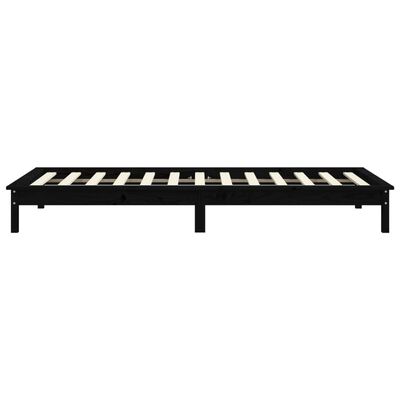 vidaXL Bed Frame without Mattress Black 90x200 cm Solid Wood