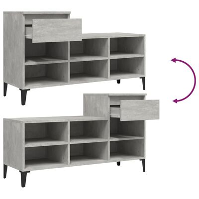 vidaXL Shoe Cabinet Concrete Grey 102x36x60 cm Engineered Wood