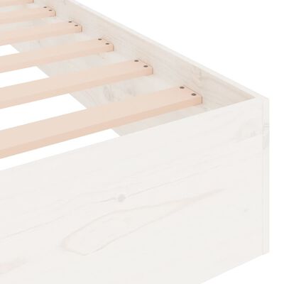 vidaXL Bed Frame without Mattress White Solid Wood 75x190 cm Small Single