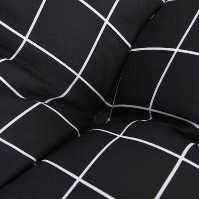 vidaXL Pallet Cushion Black Check Pattern 80x80x12 cm Fabric