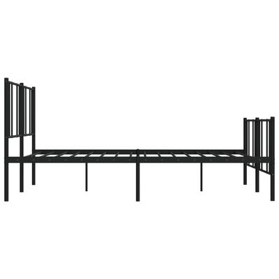 vidaXL Metal Bed Frame without Mattress with Footboard Black 193x203 cm