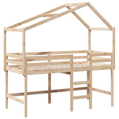 vidaXL Loft Bed with Ladder and Roof without Mattress 80x200 cm